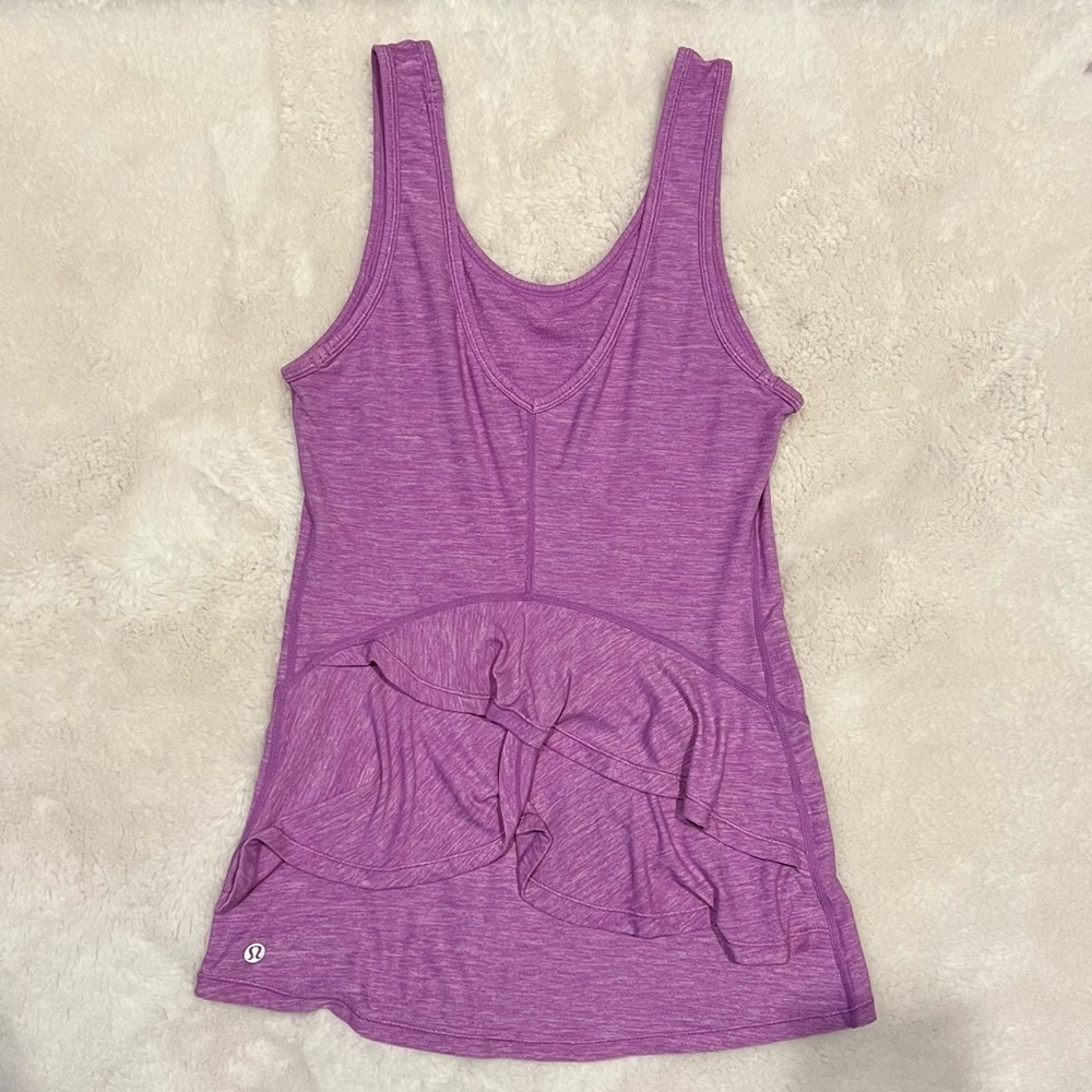 lululemon hustle ruffle tank - static purple